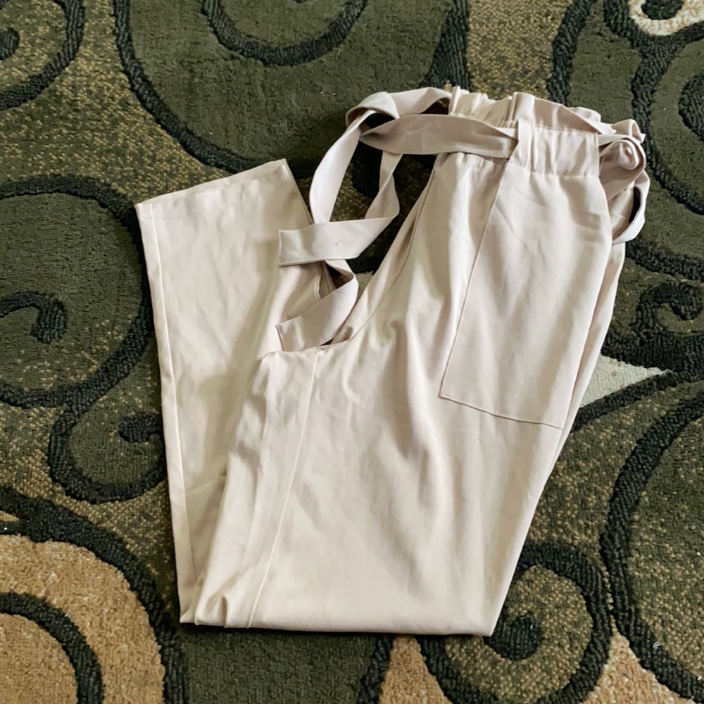 Tan ankle crop dress pants